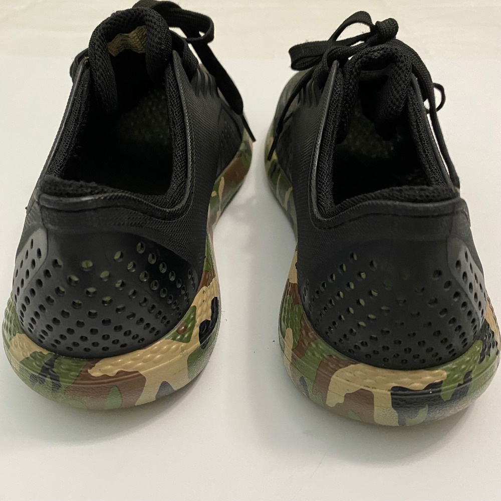 Crocs LiteRide Pacer Mens Size 10 Black Camo Excellent Camouflage Sneakers - Picture 6 of 8